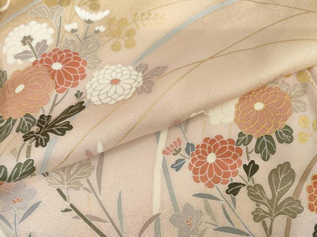 平和屋着物●訪問着　枝花文　暈し染め　金彩　正絹　逸品　AABI2547cs_5