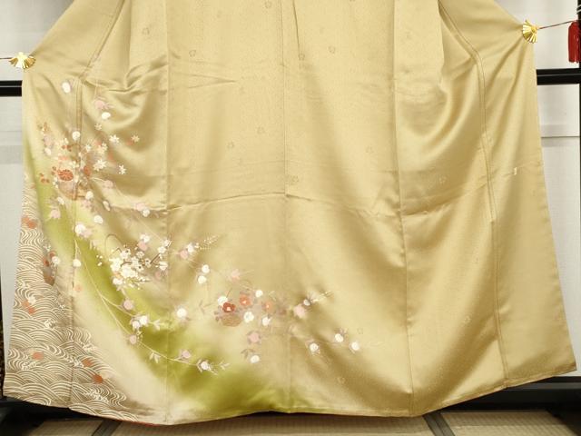平和屋着物●十日町老舗ブランド　吉澤友禅　吾妻徳穂　訪問着　刺繍　花籠文　暈し染め　金彩　鈴乃屋扱い　正絹　逸品　AABI2565cs_2