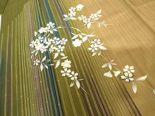 平和屋着物●訪問着　花蝶文　暈し染め　金彩　正絹　逸品　AABI2566cs_3