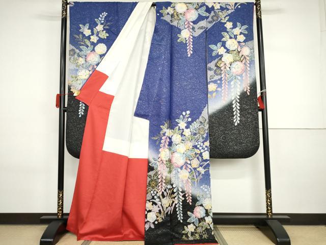 豪華振袖 辻ヶ花 暈し染め 銀通し地 正絹 - メルカリ 豪華振袖 辻