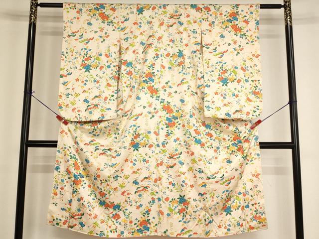 平和屋着物[]七五三　女の子　７歳　祝着　四つ身　草花文　逸品　AABI2653ja