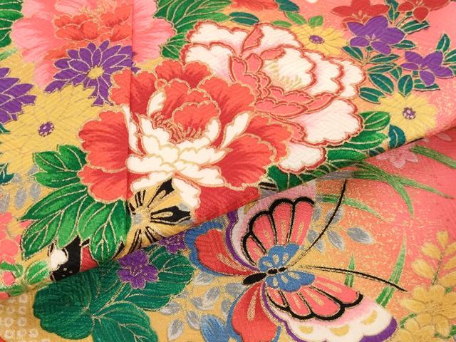 平和屋着物[]七五三　女の子　３歳　祝着　三つ身　長襦袢（単衣）セット　花車舞蝶文　暈し染め　金彩　AABI2737ja_4