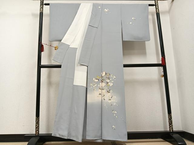 平和屋着物●京加賀友禅　百貫石峰 　訪問着　友禅　作家物　枝垂れ桜　正絹　逸品　AABI2964ph_1