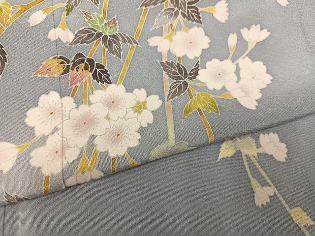 平和屋着物●京加賀友禅　百貫石峰 　訪問着　友禅　作家物　枝垂れ桜　正絹　逸品　AABI2964ph_4