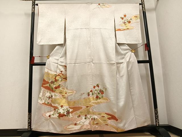 平和屋着物●銀座き�
2000
��や　訪問着　駒刺繍　草花文　金彩　正絹　逸品　AABI3013ph 35,490円