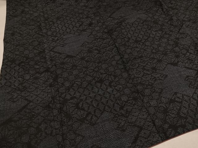 平和屋着物●本場結城紬　重要無形文化財　100亀甲　吉祥文　正絹　逸品　AABI3069ph_3