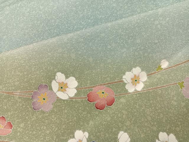 平和屋着物●訪問着　友禅　作家物　枝花文　暈し染め　ロング丈　正絹　逸品　AABI3100ph_5