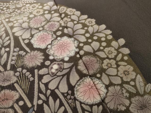 平和屋着物●訪問着　辻が花　舞花文　暈し染め　金彩　正絹　逸品　AABI4407ck_3