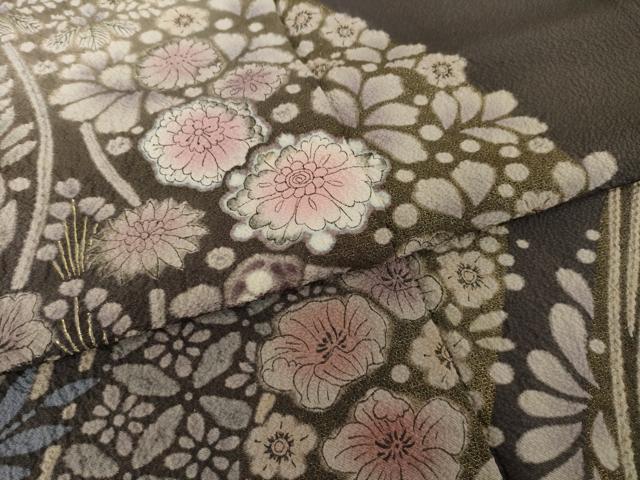 平和屋着物●訪問着　辻が花　舞花文　暈し染め　金彩　正絹　逸品　AABI4407ck_4