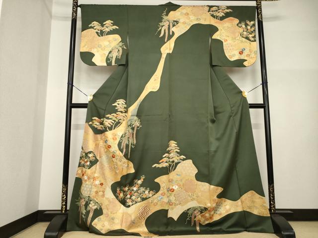 平和屋着物●訪問着　道永雪輪花文　摺り剥がし　金彩　ロング丈　正絹　逸品　AABI4433ck