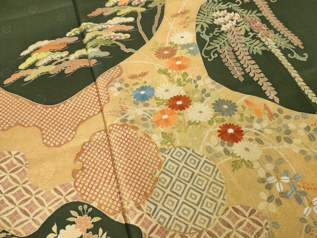 平和屋着物●訪問着　道永雪輪花文　摺り剥がし　金彩　ロング丈　正絹　逸品　AABI4433ck_4