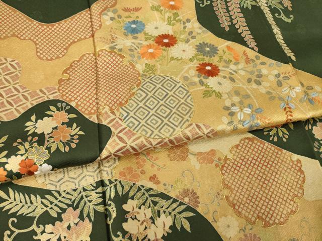 平和屋着物●訪問着　道永雪輪花文　摺り剥がし　金彩　ロング丈　正絹　逸品　AABI4433ck_5