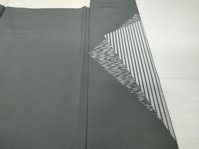 平和屋着物●訪問着　絞り　舞花文　黒地　金彩　正絹　逸品　未使用　AABI4504ck_7