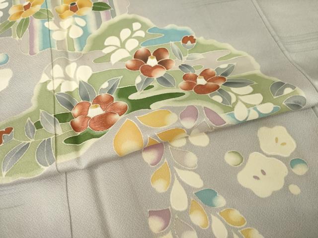 平和屋着物●訪問着　辻が花　刺繍　舞花文　正絹　逸品　AABI4509ck_4