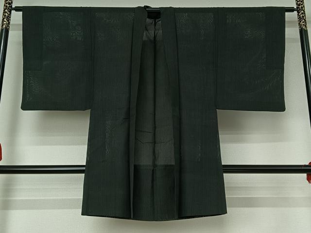 平和屋着物▽男性　長羽織　スリーシーズン　春夏秋　塵除け　縞　正絹　逸品　AABI4594jh 22,776円