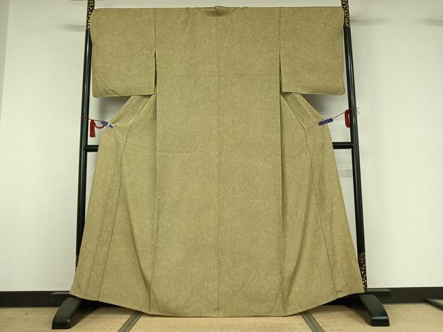 平和屋着物▽上質な小紋　単衣　墨流し文様　正絹　逸品　AABI4608jh_1