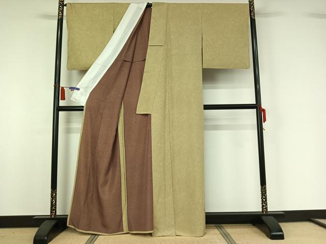 平和屋着物▽上質な小紋　単衣　墨流し文様　正絹　逸品　AABI4608jh_2