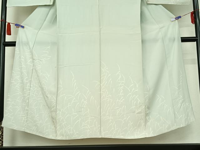 平和屋着物▽男性　訪問着　単衣　草葉文　キングサイズ　正絹　逸品　AABI4675jh_2