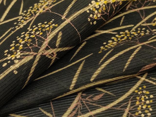 平和屋着物＊夏物　小紋　絽　芝花文　さんび謹製　洗える着物　AABI4726jd
