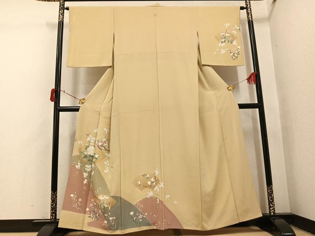 平和屋着物●訪問着　地紙花文　金彩　正絹　逸品　AABI4898ph