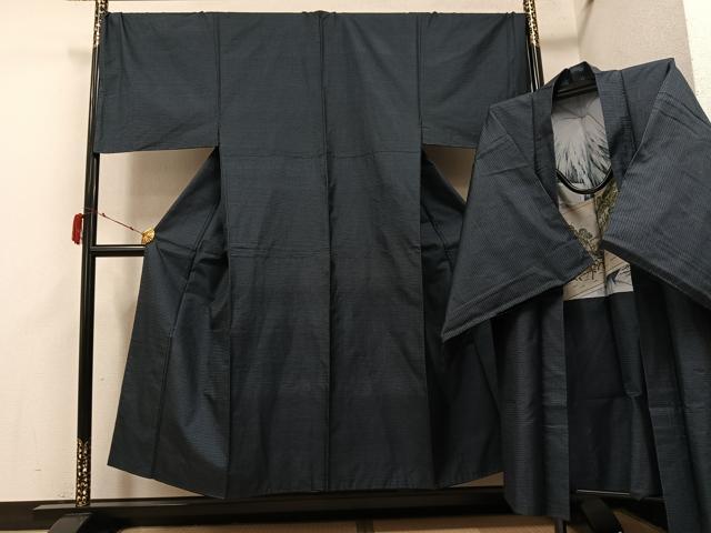 平和屋着物●男性　本場大島紬　アンサンブル　100亀甲　総詰め　キングサイズ　正絹　逸品　未使用　AABI4922ph