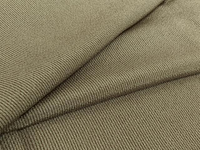 平和屋着物▽江戸小紋　単衣　万筋　浅黄色×枯茶色　ロング丈　正絹　逸品　AABI5050jh