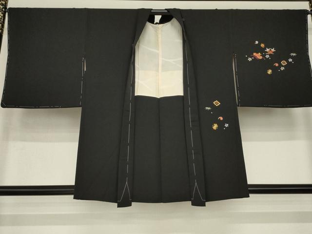 平和屋着物●羽織　総駒刺繍　宝尽くし　黒地　正絹　逸品　未使用　AABI5095ck 29,575円