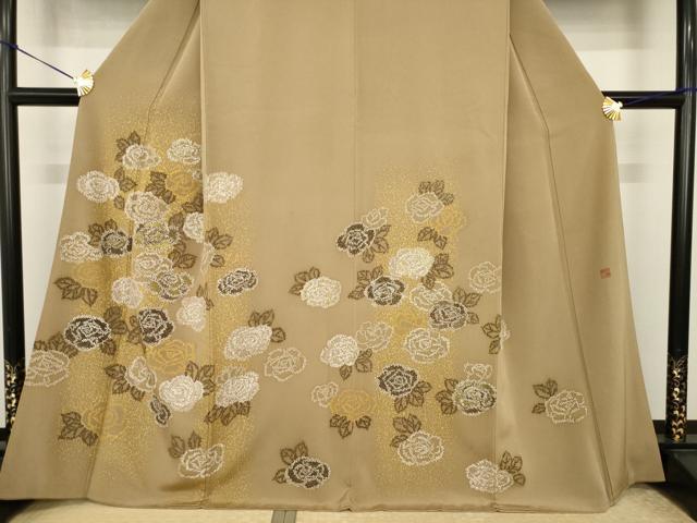 平和屋着物●訪問着　作家物　刺繍　薔薇　金糸　金彩　正絹　逸品　AABI5289ck_2