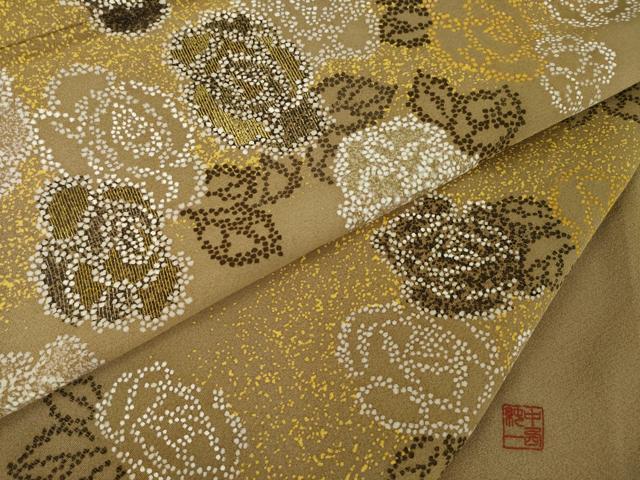 平和屋着物●訪問着　作家物　刺繍　薔薇　金糸　金彩　正絹　逸品　AABI5289ck_8