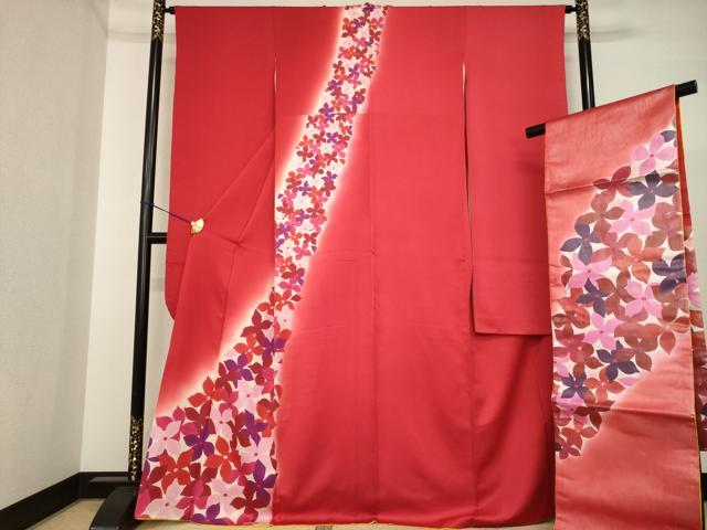 平和屋着物●染色作家　斉藤三才　振袖・袋帯セット　花尽くし　暈し染め　正絹　逸品　AABI5300ck 38,870円
