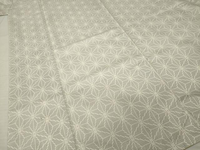 平和屋着物●本場大島紬　白大島　カタス7マルキ　麻の葉文様　正絹　逸品　AABI5301ck_3