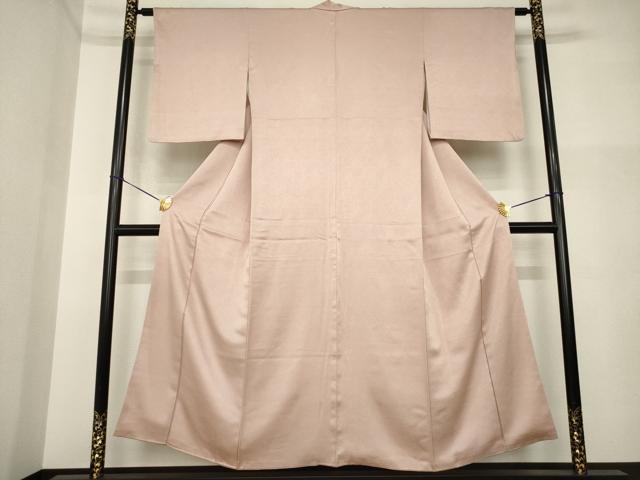 平和屋着物●上質な色無地　梅染色　正絹　逸品　AABI5313ck_1