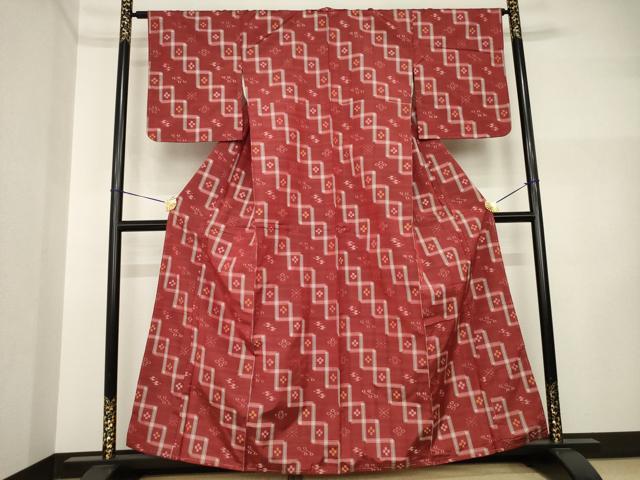 平和屋着物●本場琉球絣　紬　バンジョウ　正絹　逸品　AABI5315ck