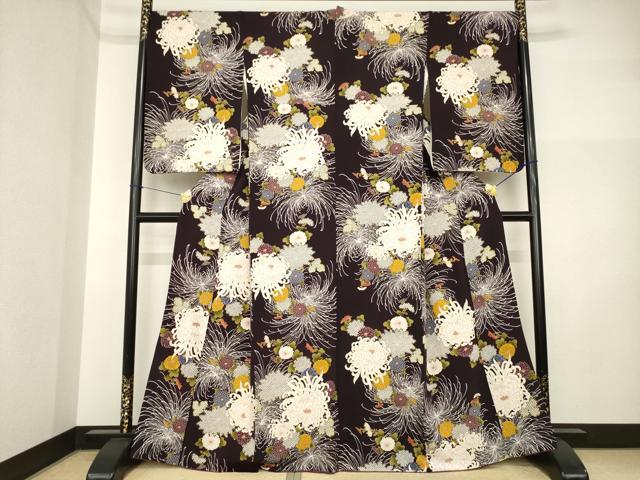 平和屋着物●上質な小紋　乱菊　金彩　正絹　逸品　AABI5331ck