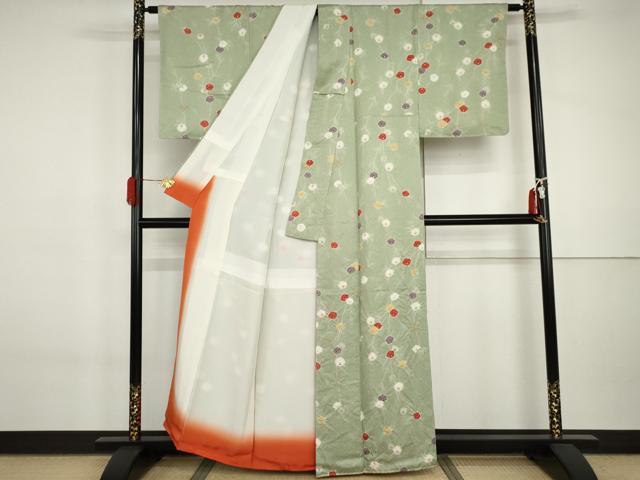 平和屋着物●上質な小紋　絞り　枝花文　金彩　正絹　逸品　未使用　AABI6129cs_2