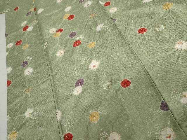平和屋着物●上質な小紋　絞り　枝花文　金彩　正絹　逸品　未使用　AABI6129cs_3