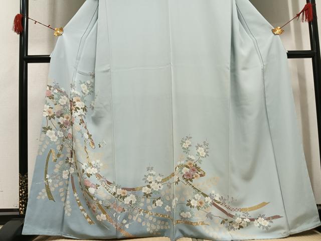 平和屋着物●訪問着　枝花文　暈し染め　金彩　正絹　逸品　未使用　AABI6266ph_2