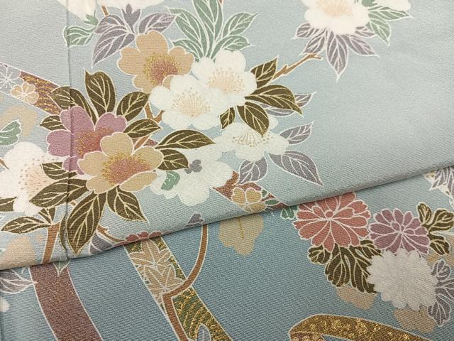 平和屋着物●訪問着　枝花文　暈し染め　金彩　正絹　逸品　未使用　AABI6266ph_4