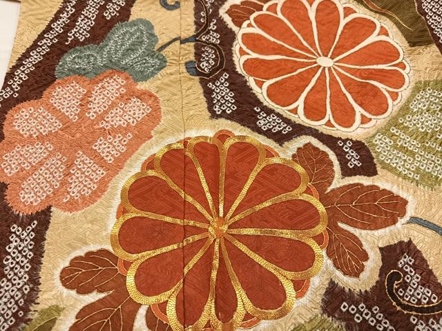 平和屋着物●豪華振袖　駒刺繍　絞り　草花文　金彩　正絹　逸品　AABI6290ph_4