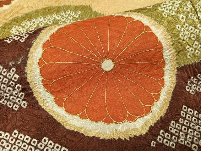 平和屋着物●豪華振袖　駒刺繍　絞り　草花文　金彩　正絹　逸品　AABI6290ph_6