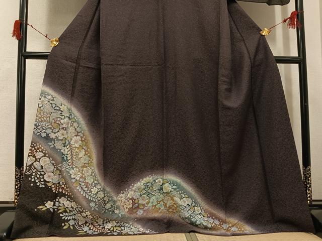 平和屋着物●訪問着　辻が花　暈し染め　金彩　銀通し地　正絹　逸品　AABI6294ph_2