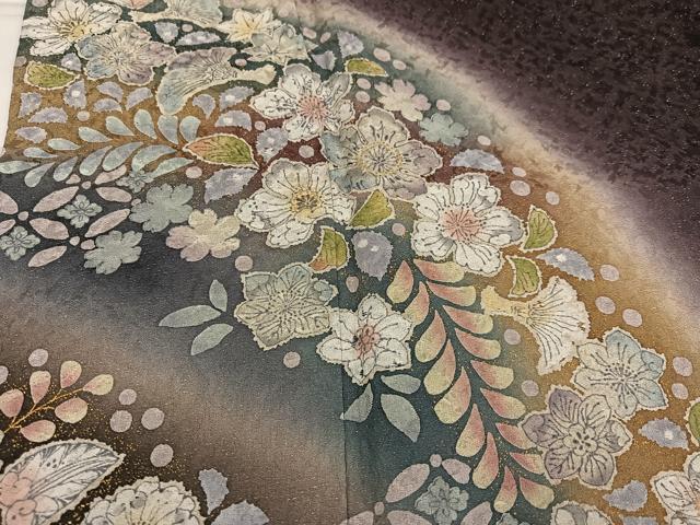 平和屋着物●訪問着　辻が花　暈し染め　金彩　銀通し地　正絹　逸品　AABI6294ph_3