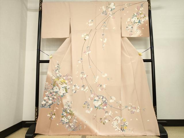 平和屋着物●訪問着　友禅　花丸文　暈し染め　正絹　逸品　AABI6869ck