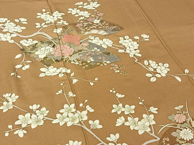 平和屋着物▽訪問着　単衣　地紙花文　金彩　正絹　逸品　AABI6969jh_3
