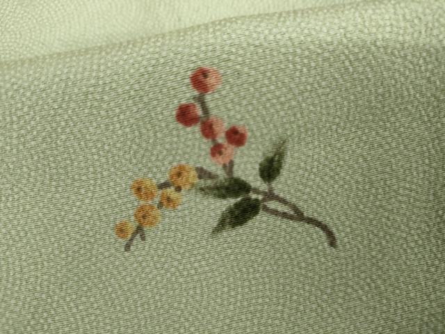 平和屋着物▽江戸小紋　単衣　手描き　南天文　鮫小紋柄　正絹　逸品　AABI7175cs_5