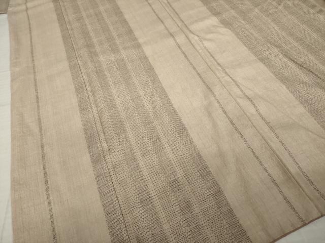 平和屋着物●本場結城紬　重要無形文化財　100亀甲　間道　正絹　逸品　AABI7560ck_3