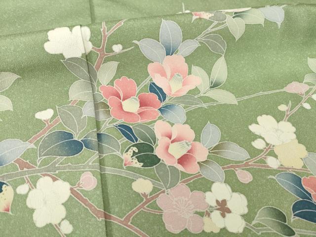 平和屋着物●訪問着　友禅　枝花文　暈し染め　正絹　逸品　AABI8185ck_5