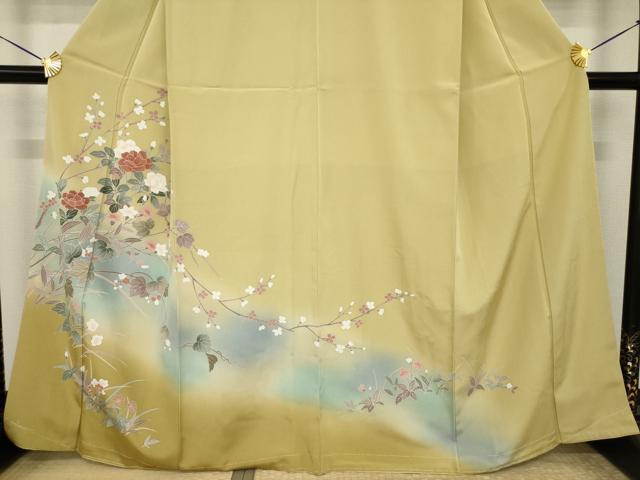平和屋着物●訪問着　友禅　枝花文　暈し染め　正絹　逸品　未使用　AABI8195ck_2
