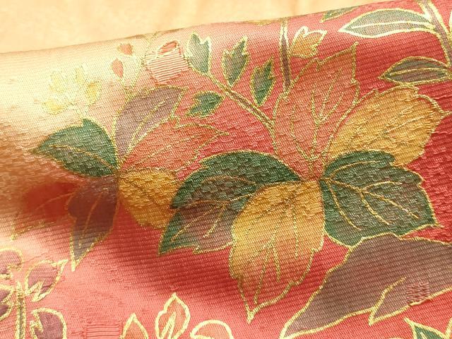 平和屋本店●和装小物　帯締め・帯揚げセット　高麗組 綾出し　草花文　金糸　金彩　暈し染め　正絹　逸品　未使用　AABI8696ay_6