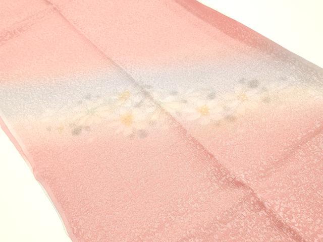 平和屋着物●和装小物　振袖用帯締め・帯揚げ・伊達衿セット　斜縞　花柄　暈し染め　金通し地　撚り房　逸品　未使用　AABI8756ay_5